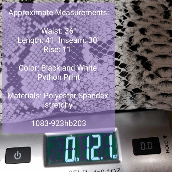 12 Thompson Plus size 1X Python Print Stretchy Pleather Pants - Picture 6 of 6